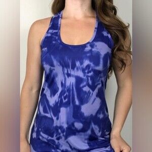 Lukka watercolor blue racer back active workout tank size medium